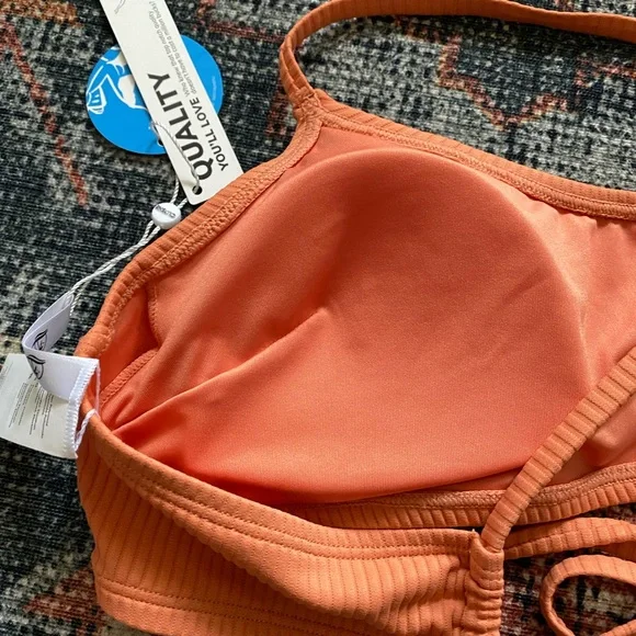 🌴Cupshe Ribbed Orange Bikini Top - Picture 7 of 8